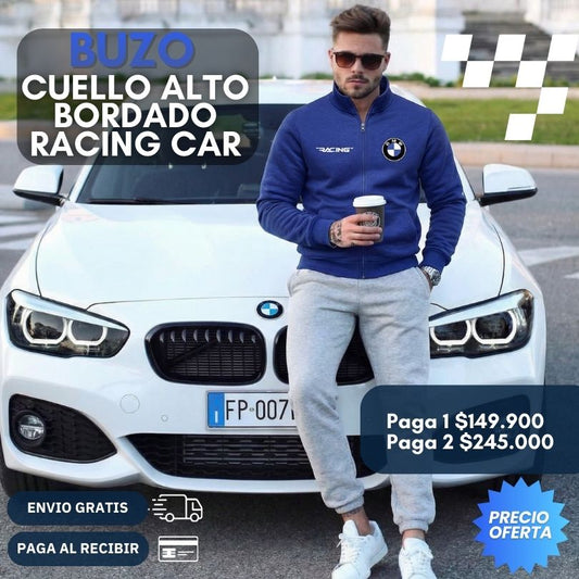 BUZO CUELLO ALTO BORDADO RACING CAR