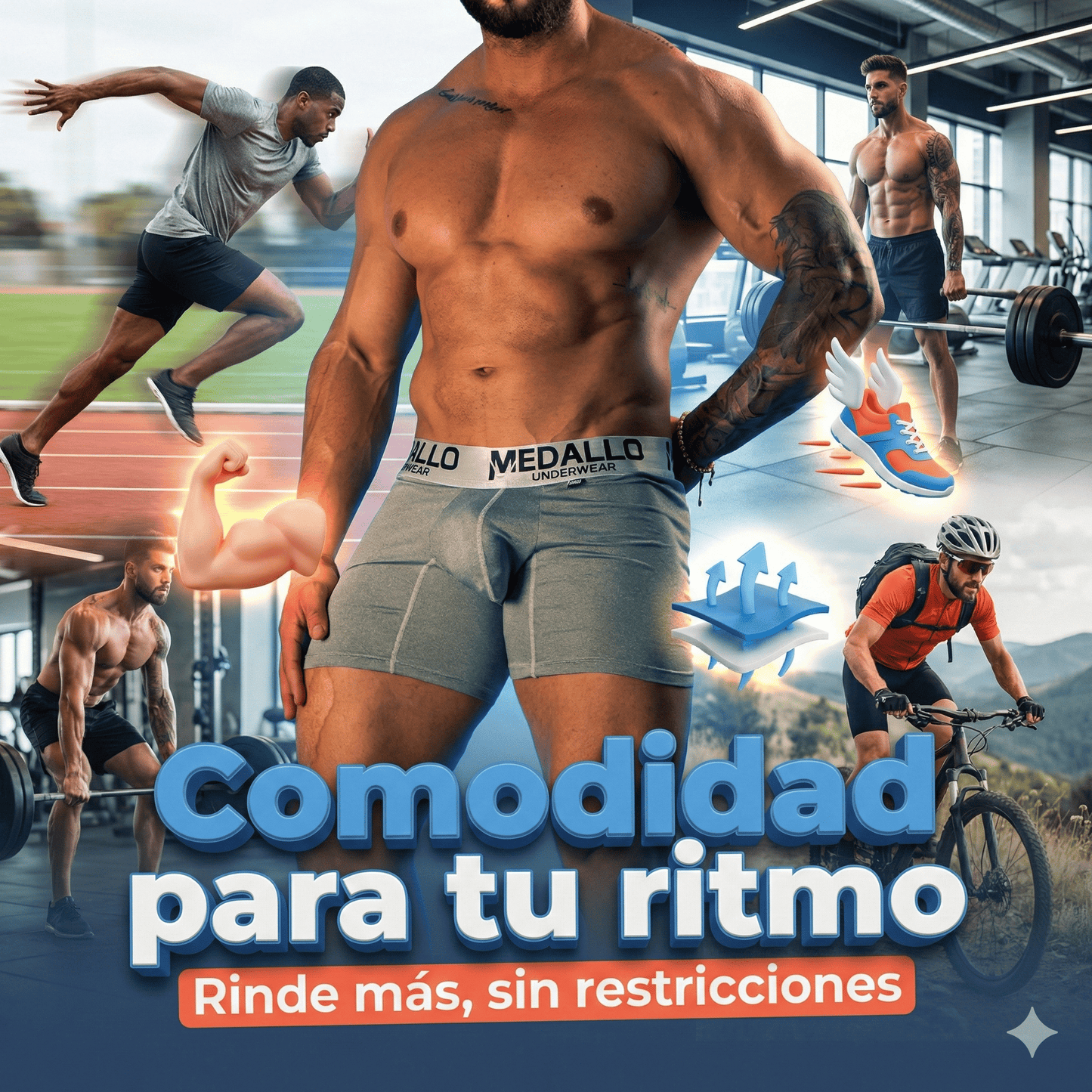 Bóxer Masculino Medallo Core - Lleva Promo de 3 Boxers