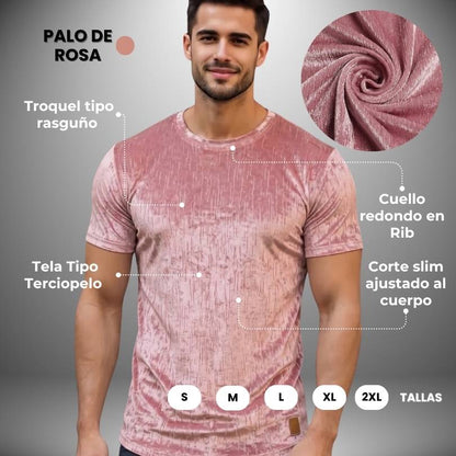 CAMISETA DE TERCIOPELO MASCULINA PACK de 2 (LLEVA PACK de 3 Y 4)
